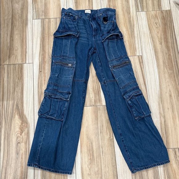 Alice + Olivia Blue Flare & Wide Leg Jeans - Picture 1 of 8